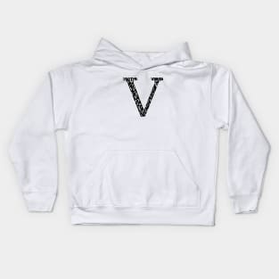 V Filled - Typography Kids Hoodie